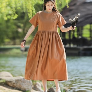New Arrival Cosy Linen Summer Dress Soft Cotton Linen Maxi Dress Plus Size Dress Plus Size Clothing Loose Oversized Linen Dress Style 167