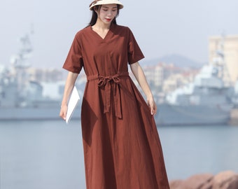 Kaftan Linen Dress Cotton Linen Maxi Dress Plus Size Vêtements Robe de maternité Plus Size Robe Lin Robe Summer Linen Dress Oversize Dress