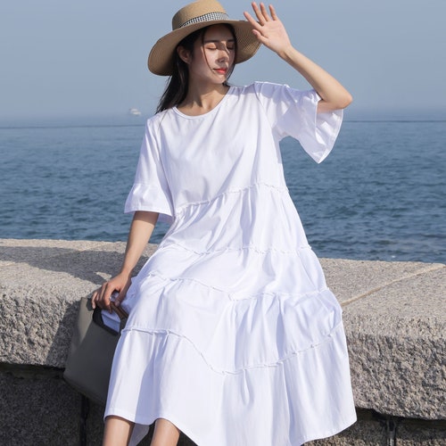 Loose Fitting Summer Linen Dress Spring Cotton Maxi Dress Plus - Etsy