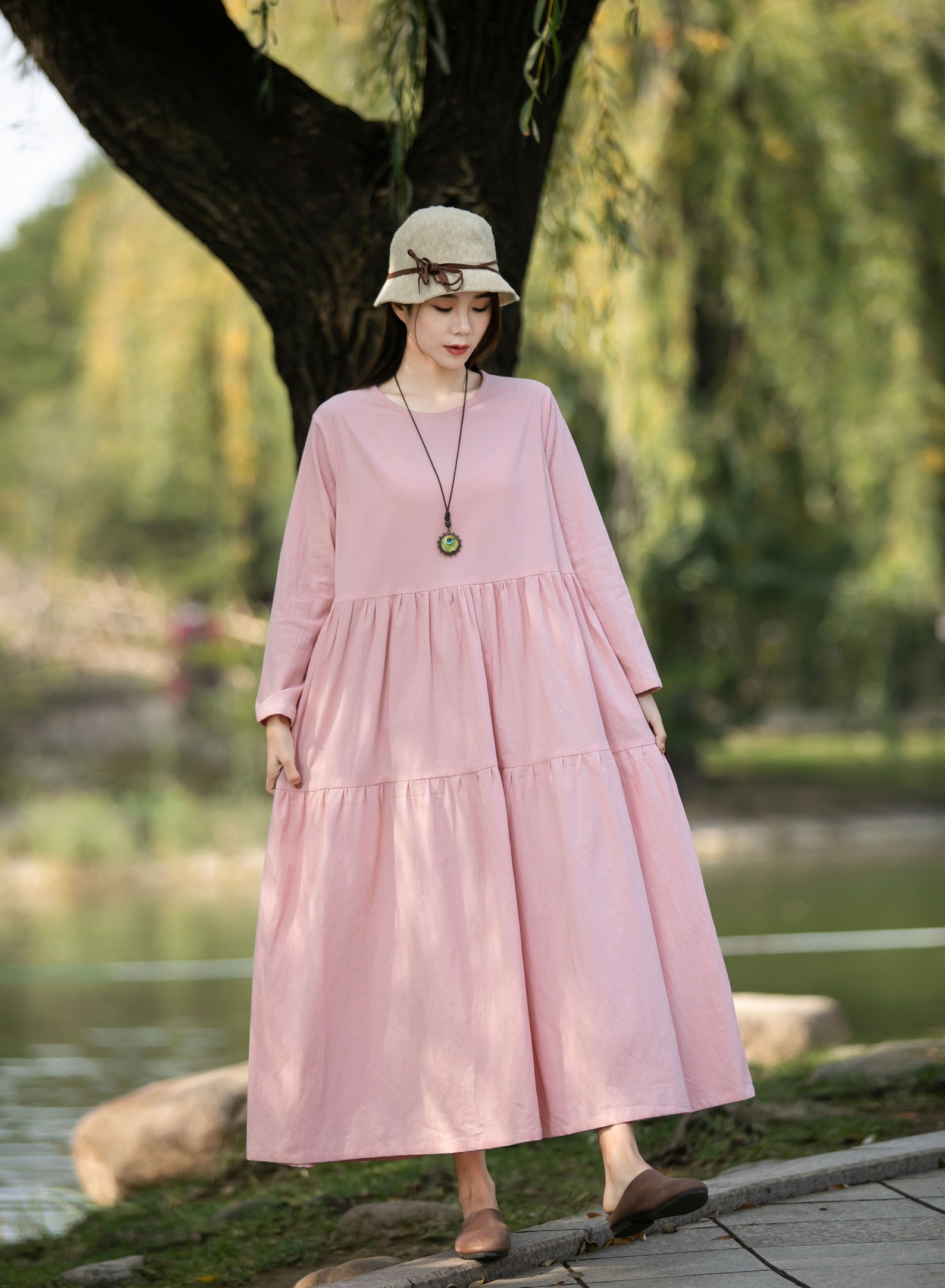 Casual Linen Dress Cotton Linen Maxi Dress Oversized Linen Etsy