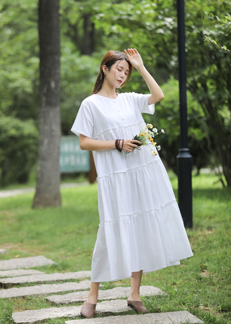 Loose Fitting Summer Linen Dress Spring Cotton Maxi Dress Plus - Etsy