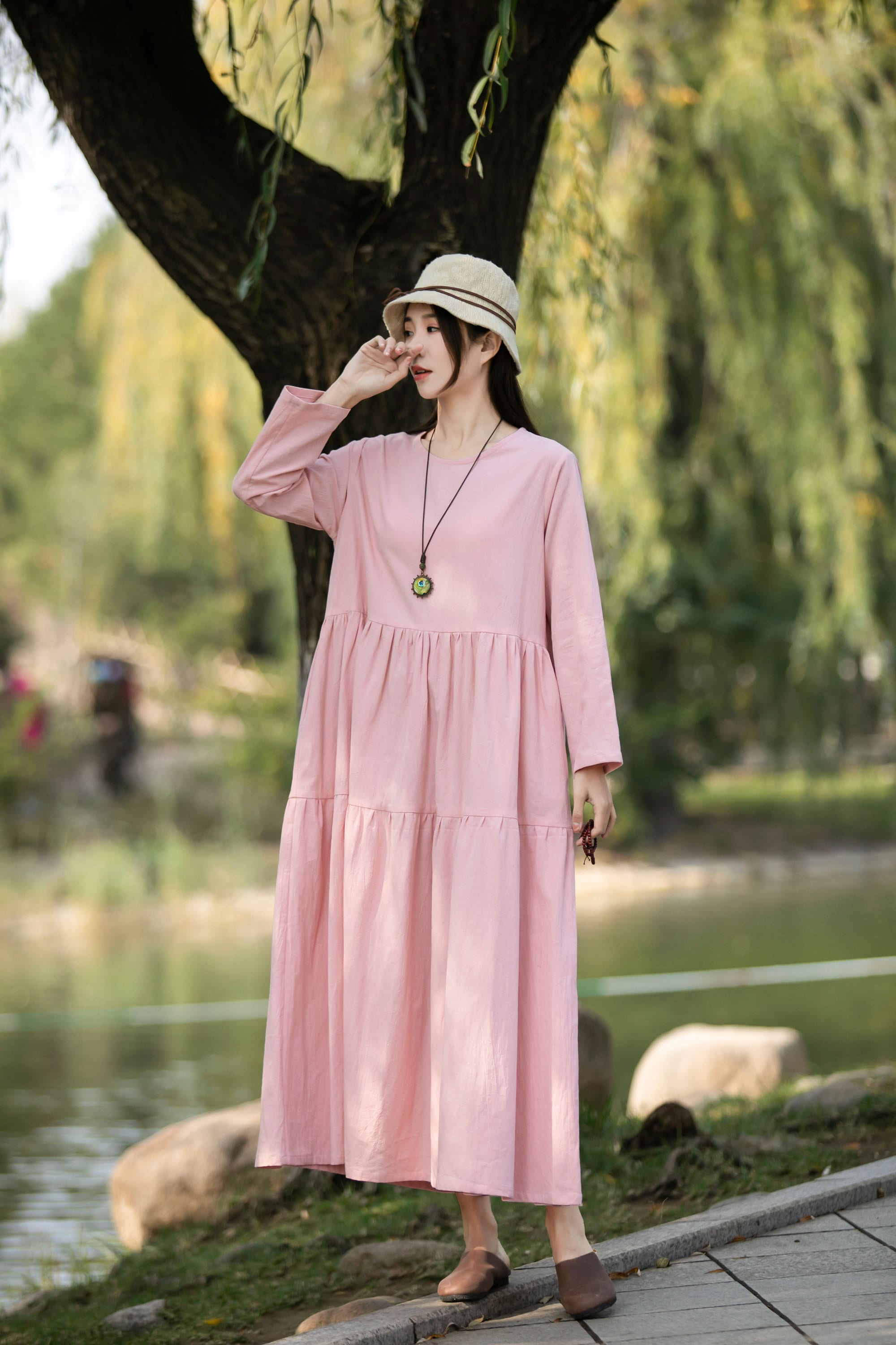 Casual Linen Dress Cotton Linen Maxi Dress Oversized Linen Etsy