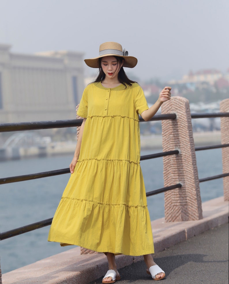 Loose Fitting Summer Linen Dress Spring Cotton Maxi Dress Plus | Etsy