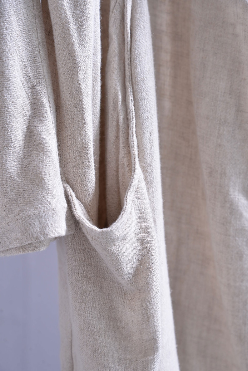 Loose Fitting Linen Cardigan Cotton Linen Coat Casual Etsy
