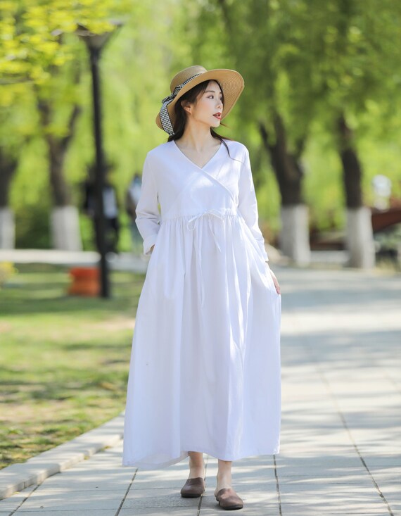 New Arrival Retro Adjustable Waist Loose Linen Dress Soft Cotton Linen Maxi Dress Oversized Plus Size Linen Dress Plus Size Clothing 060W New Arrival Retro Adjustable Waist Loose Linen Dress Soft Cotton Linen Maxi Dress Oversized Plus Size Linen Dress Plus Size Clothing 060W