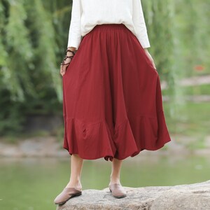Cosy Elastic Waist Loose Linen Pants Cotton Linen Pants Plus Size Linen Trousers Plus Size Clothing Casual Linen Pants Plus Size Pants 091