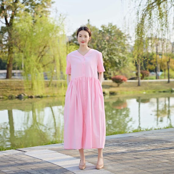 Oversized Shirt Dress Oversized Long Dress Womens Cotton Linen Dresses 3/4 Sleeve Maxi Long Dress Oversized Shirt Dress Oversized Long Dress Womens Cotton Linen Dresses 3/4 Sleeve Maxi Long Dress