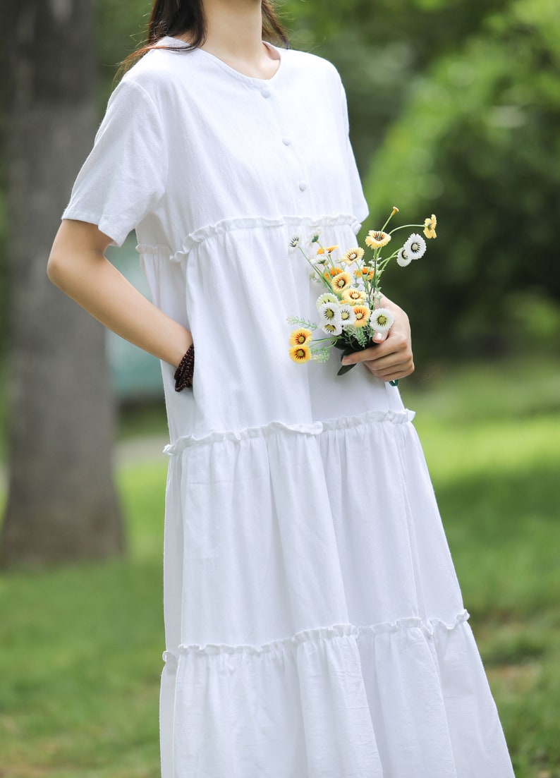 Loose Fitting Summer Linen Dress Spring Cotton Maxi Dress Plus - Etsy