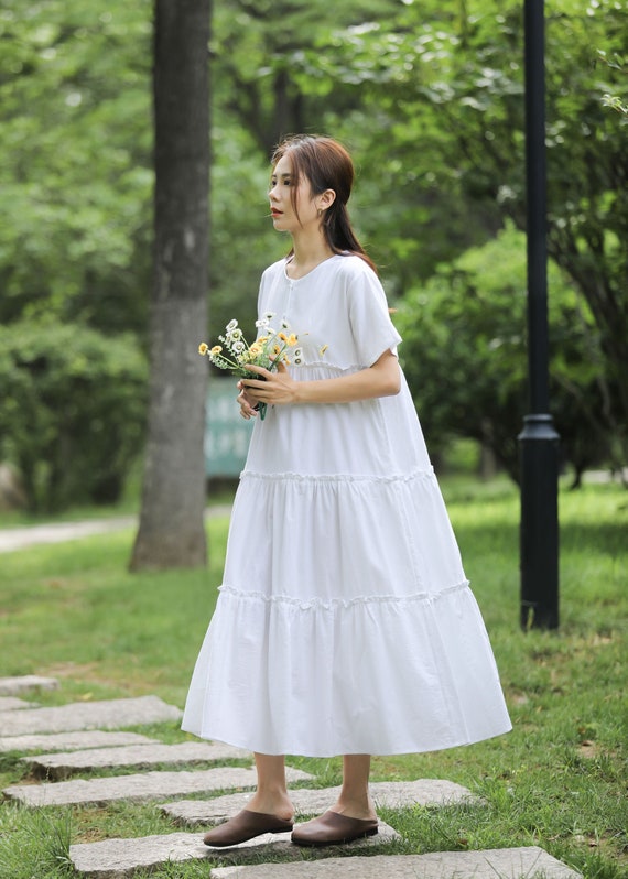 Loose Fitting Summer Linen Dress Spring Cotton Maxi Dress Plus - Etsy