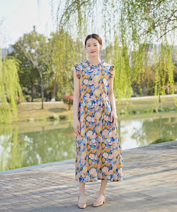 women cotton summer dress New Arrival Retro Printing Lightweight Soft Cotton Maxi Dress Plus Size Dress Plus Size Clothing Loose Dress Style 187P size_clothes_2 / SM Wood & Color:Rustic Quartersawn White Oak/Michael's Cherry Feel free to ask GZCYL Emerald Green Pageant Vacation dresses