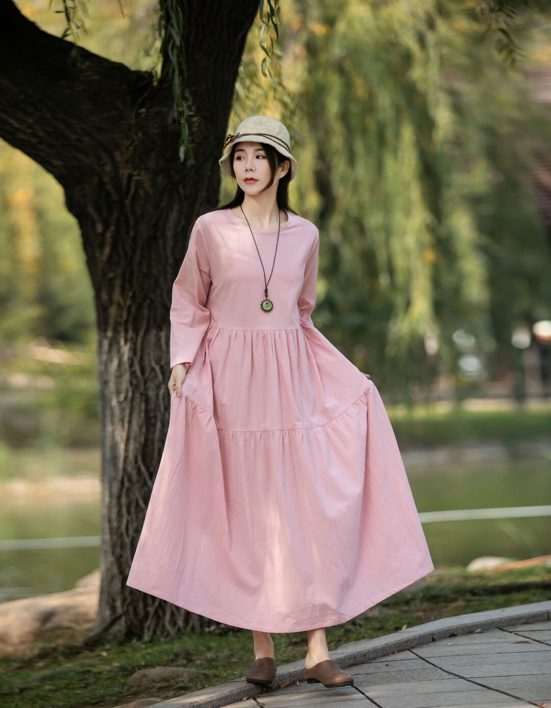 Casual Linen Dress Cotton Linen Maxi Dress Oversized Linen Dress Plus