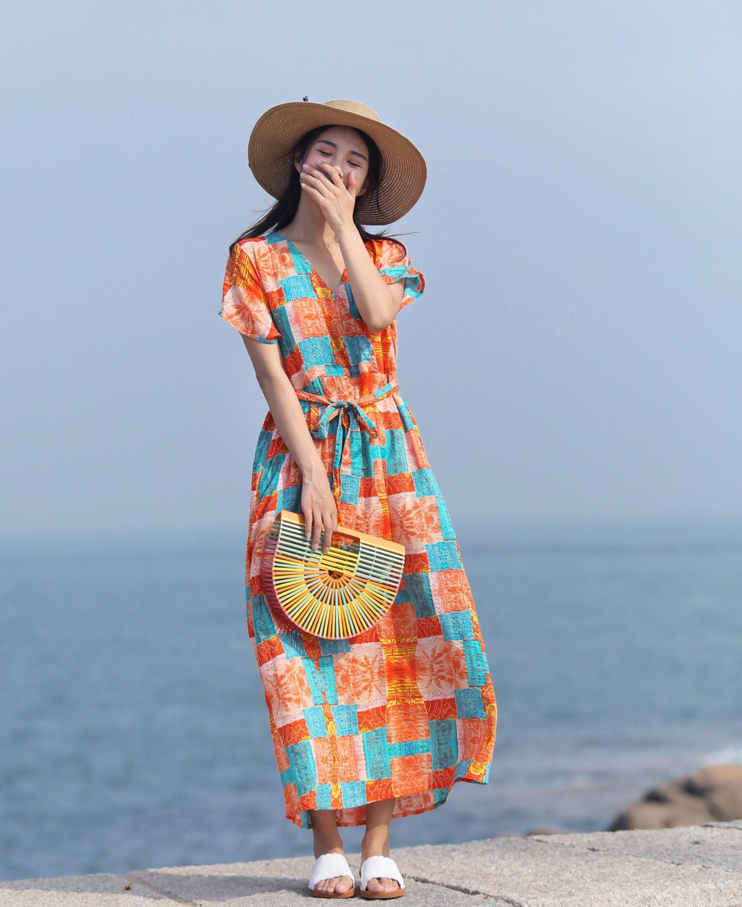 New Arrival Lightweight Summer Cotton Dress Bohemian Style Seaside