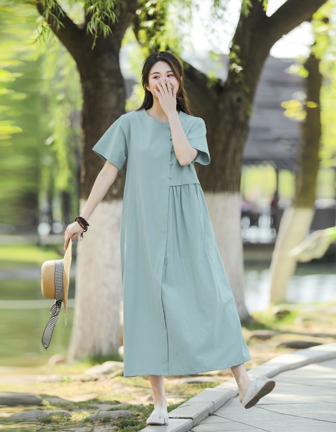 Printed Maxi Dress Amazon Plus Size Linen Dresses ACWUMU Women's Plus Size Summer  Dresses Flowy Oversized