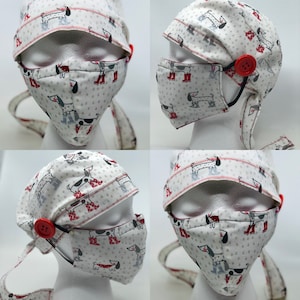 Animal Lover Scrub Hat, Scrub Cap, Nurse&#39;s Scrub Hat, Doctors Scrub Hat, Chemo Cap, Bakers Cap, Chef Hat