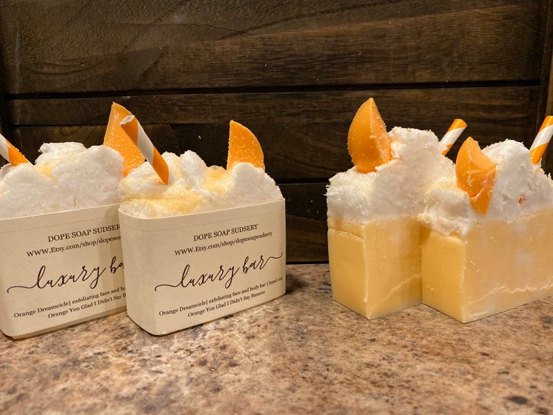 Orange Soap Handmade Soaps Scented Bath Bar Orange Etsy