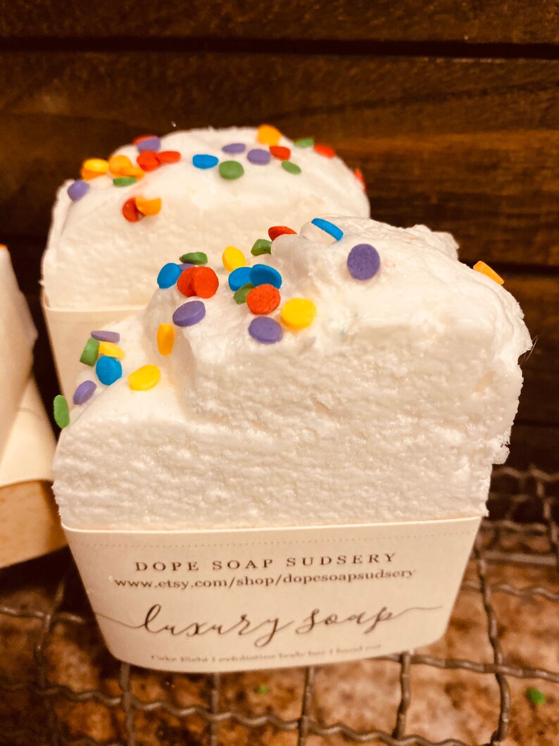 Cake Soap Handmade Soaps Scented Bath Bar Birthday Cake Etsy