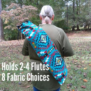 Native American Style Flute Bag: Double Fleece Protection, Shoulder Strap