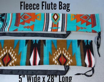 Native American Style Flute Bag:  Shoulder Strap, Single Thick Print Fabrics