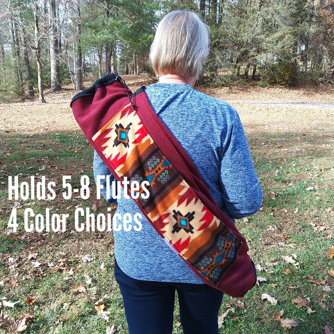 Flute Bag, 4 Color Choices, Holds 58 Flutes, Native American Style