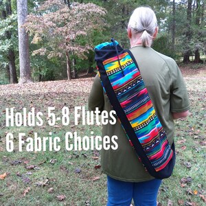 Closeout!  Native American Style Flute Bag: 5 Flute Pockets, Extra Wide Strap