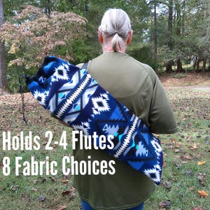 Native American Style Flute Bag: Double Fleece Protection, Shoulder Strap