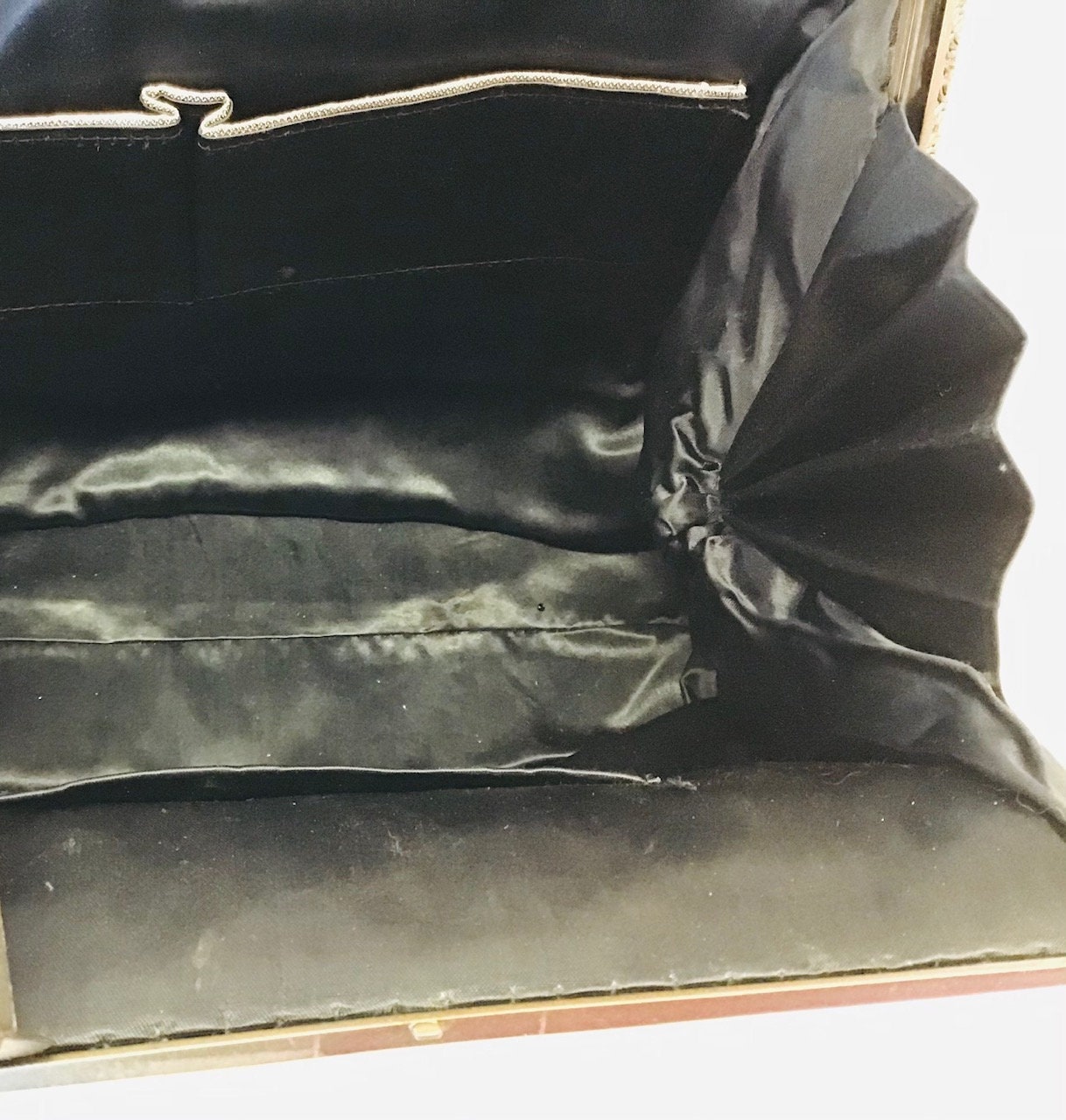 ☻ Black Beaded Vintage Top Handle Bag