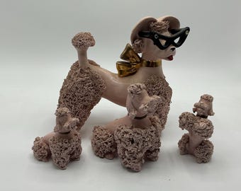 Seven Piece Vintage Collection of Spaghetti Poodles From the 1950s