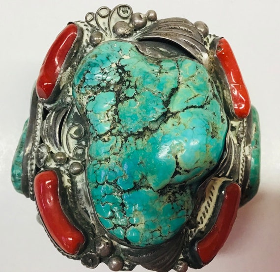 Vintage Indian Chief Pawn Bracelet Navajo 1940s