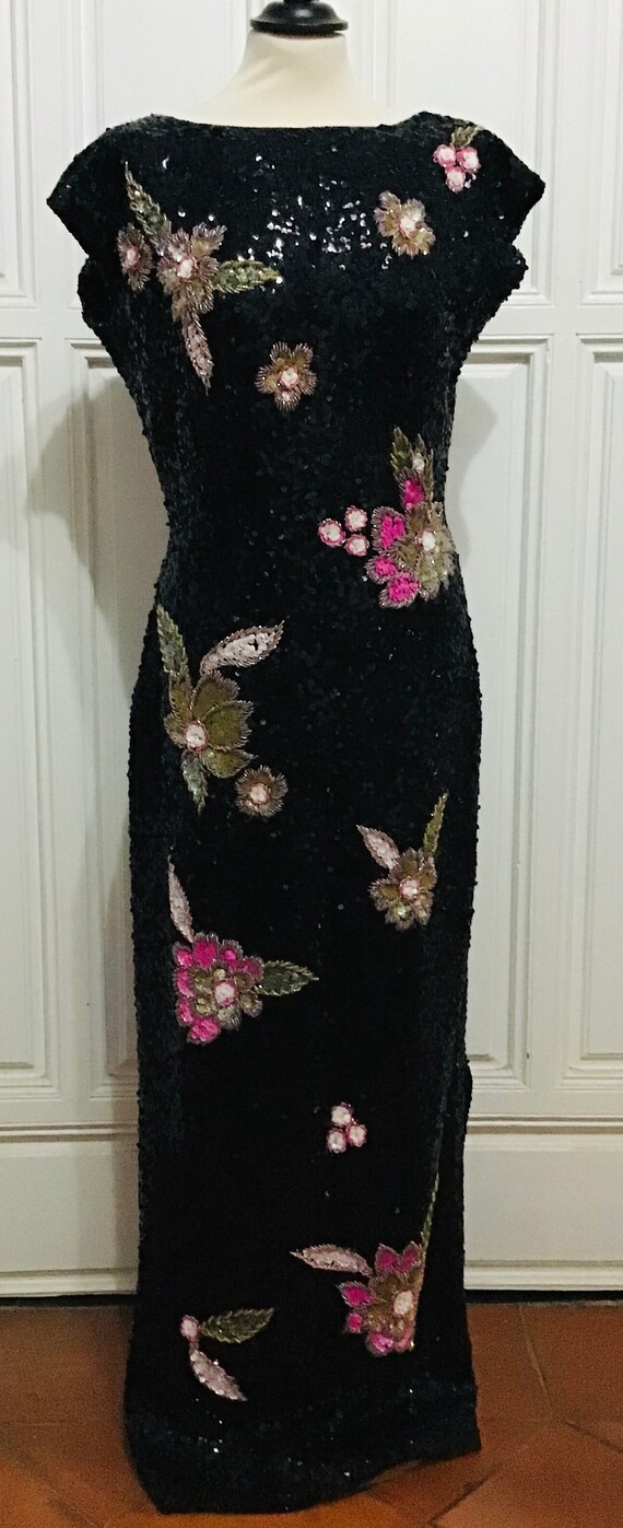Incredible 80s evening sequined dress