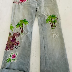 vintage 1980s Dolce&Gabbana embroidered jeans