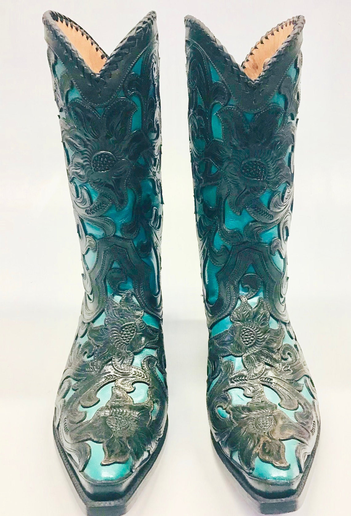 Vintage Handmade Mexican Cowboy Boots Etsy