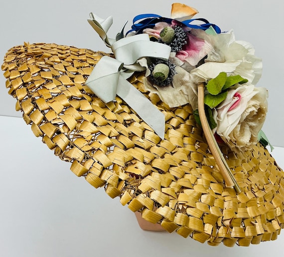 VINTAGE IRENE OF NEW YORK WOVEN STRAW AND PATENT LEATHER HAT Irene New York Hat - Etsy main image 4