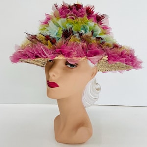 Rare  Vintage Asian inspired summer hat