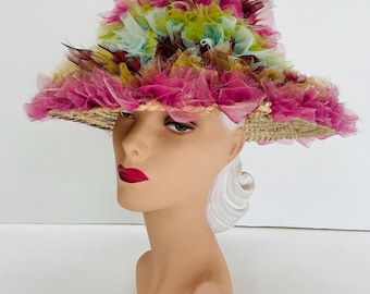 Rare  Vintage Asian inspired summer hat