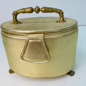 Gold Nappa Beverly Feldman handbag with furniture hardware very rare