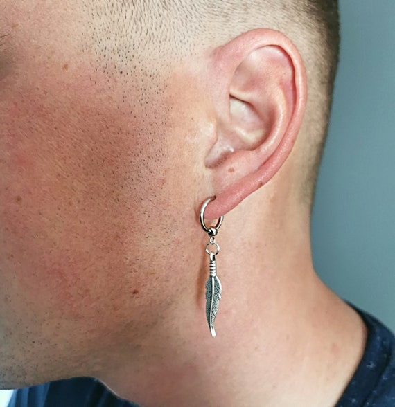 Buy Single Feather Earring, Feather Dangle, Men Earring, Symbolic Meaning,  Silver Feather, Silver Earring Gift Idea Native American Crow Feather  Online in India - Etsy