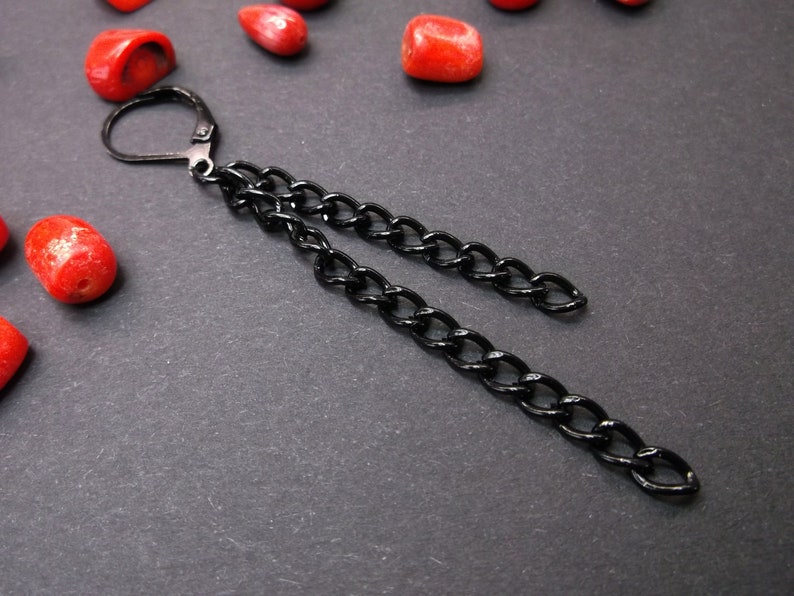 chain dangle black men dangle One black earring braided men earring braided men dangle braided chain earring chain earring