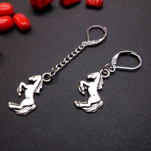 Silver Horse Earrings: Equestrian Charm Jewelry