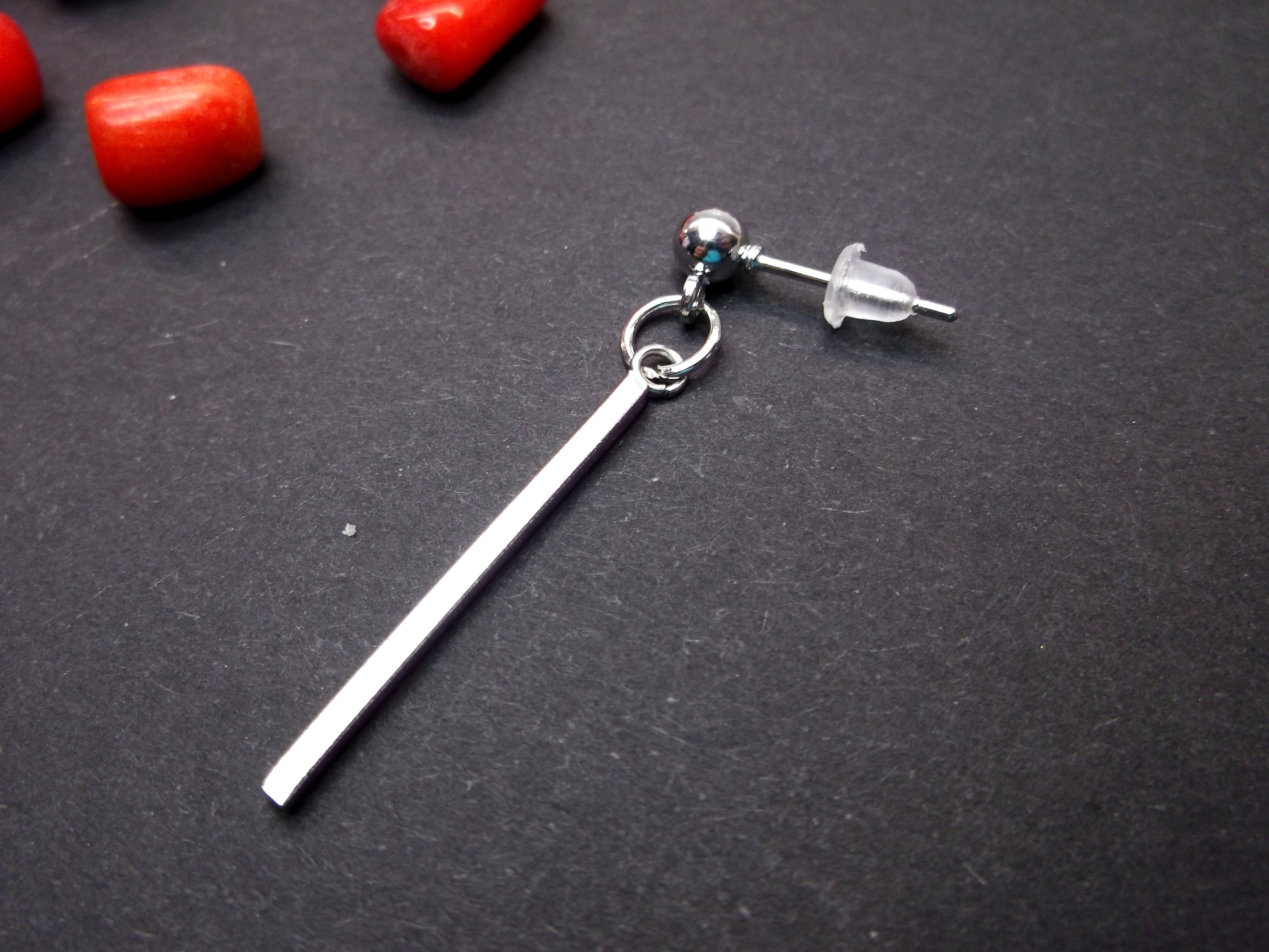 One Stick Dangle Stick Earring Male Stick Dangle Stick Long Etsy Sweden