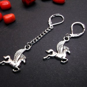 Silver Pegasus Earrings: Horse Lover Jewelry