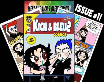 KICH & BLEUS First Issue Comic Book Printed and Signed Comes with FREE sticker! Released July 2020