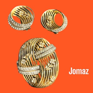 Vintage Joseph Mazer Jomaz Brooch Pin and Matching Earrings