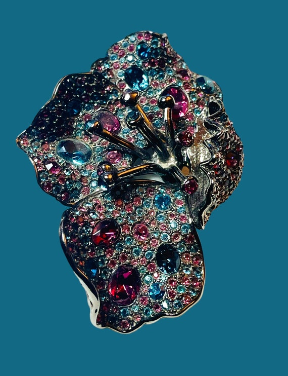KJL Kenneth Jay Lane Amethyst Crystal Flower Broo… - image 3