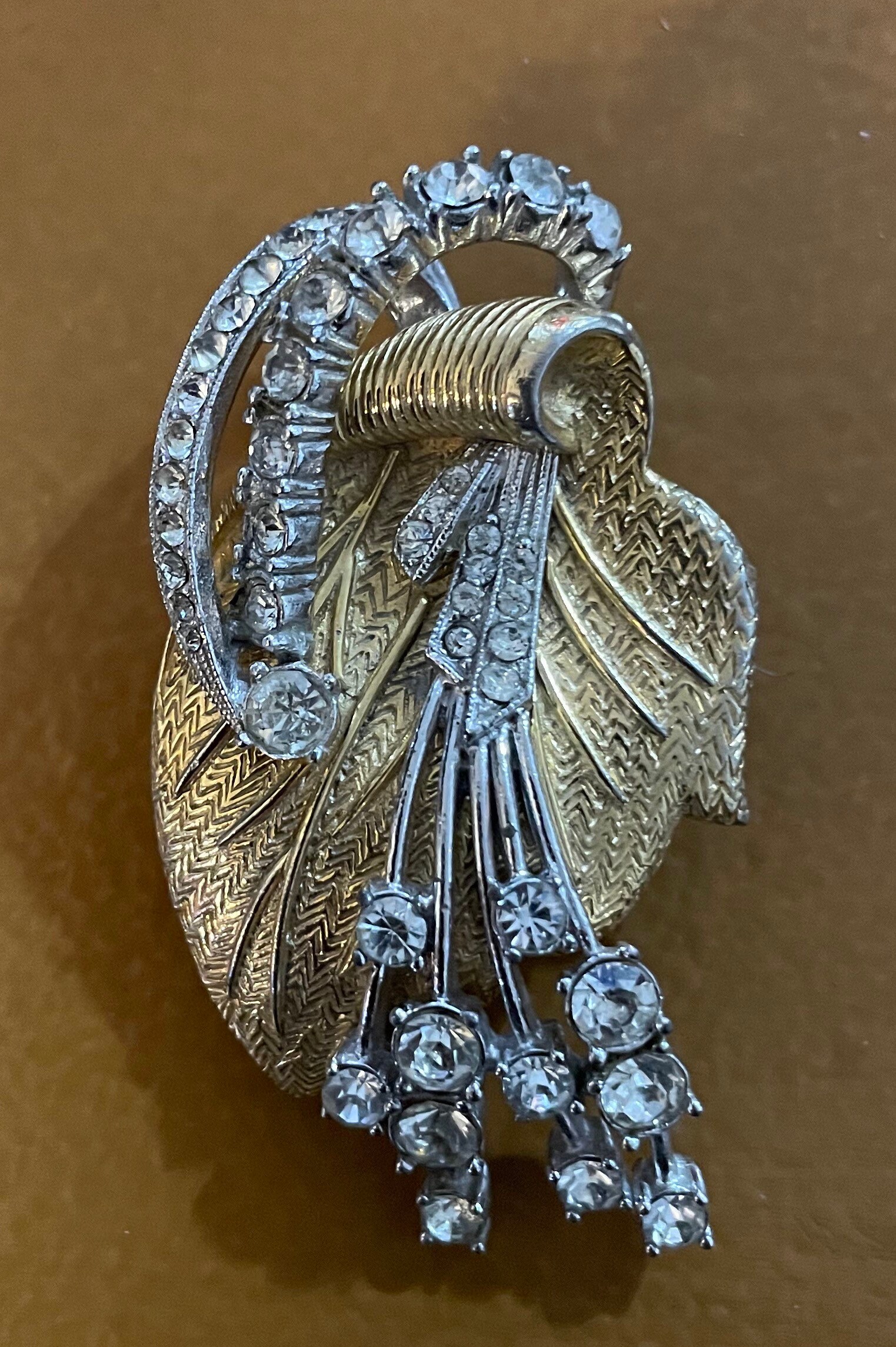 Vintage Elsa Schiaparelli Gilt Leaf Brooch Pin Etsy