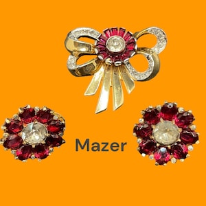 Rare Vintage Mazer Dress Fur Clip and Matching earrings