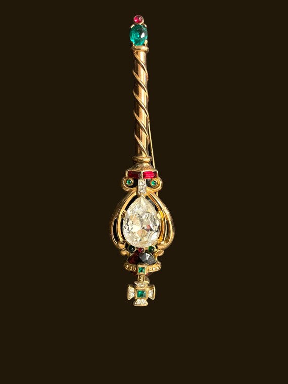 Extremely Rare Vintage Crown Trifari Scepter Coro… - image 4