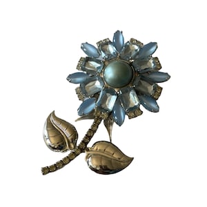 Vrba blauwe bloem broche pin