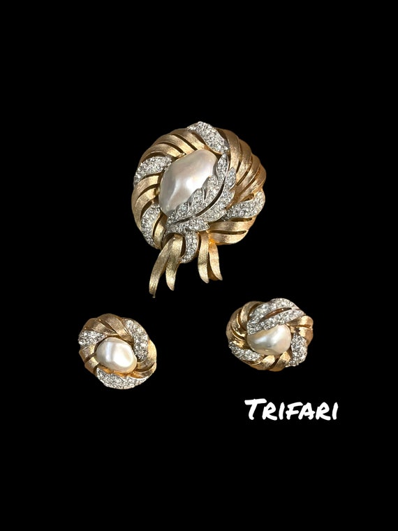 Trifari Alfred Philippe Earrings Brooch Pin