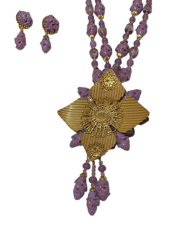 Extremely RARE Miriam Haskell Necklace and Matchi… - image 2