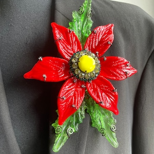 Zeldzame Vrba poinsettia pin broche